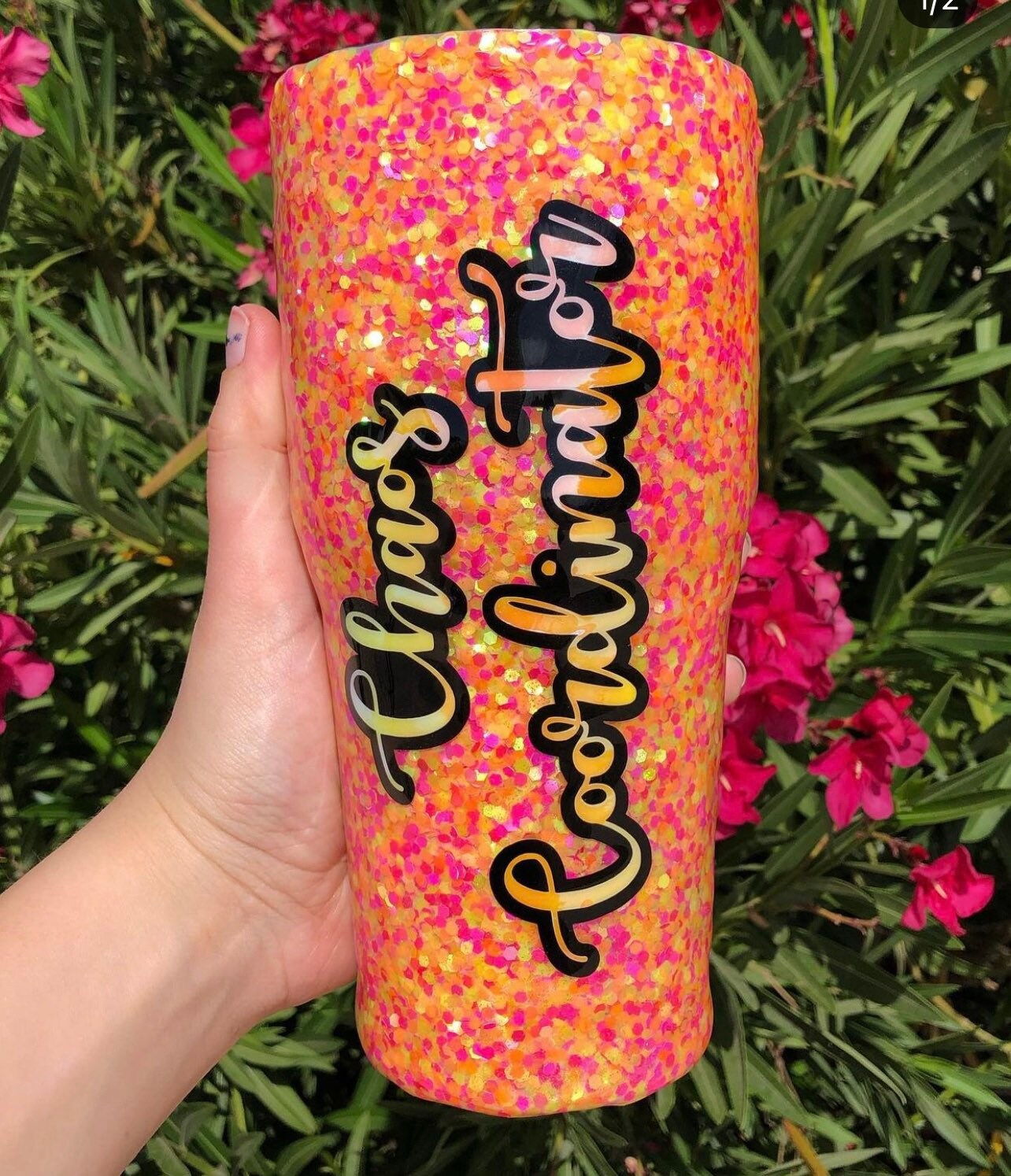 Personalized Glitter Tumbler Etsy