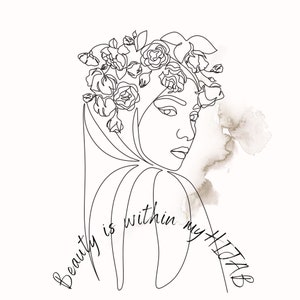 Hijabi Line Art | Minimalist Illustration | Islamic Prints | Hijab | Islamic Wall Art |Home Office Decor  Eid Gifts |Digital Download Active