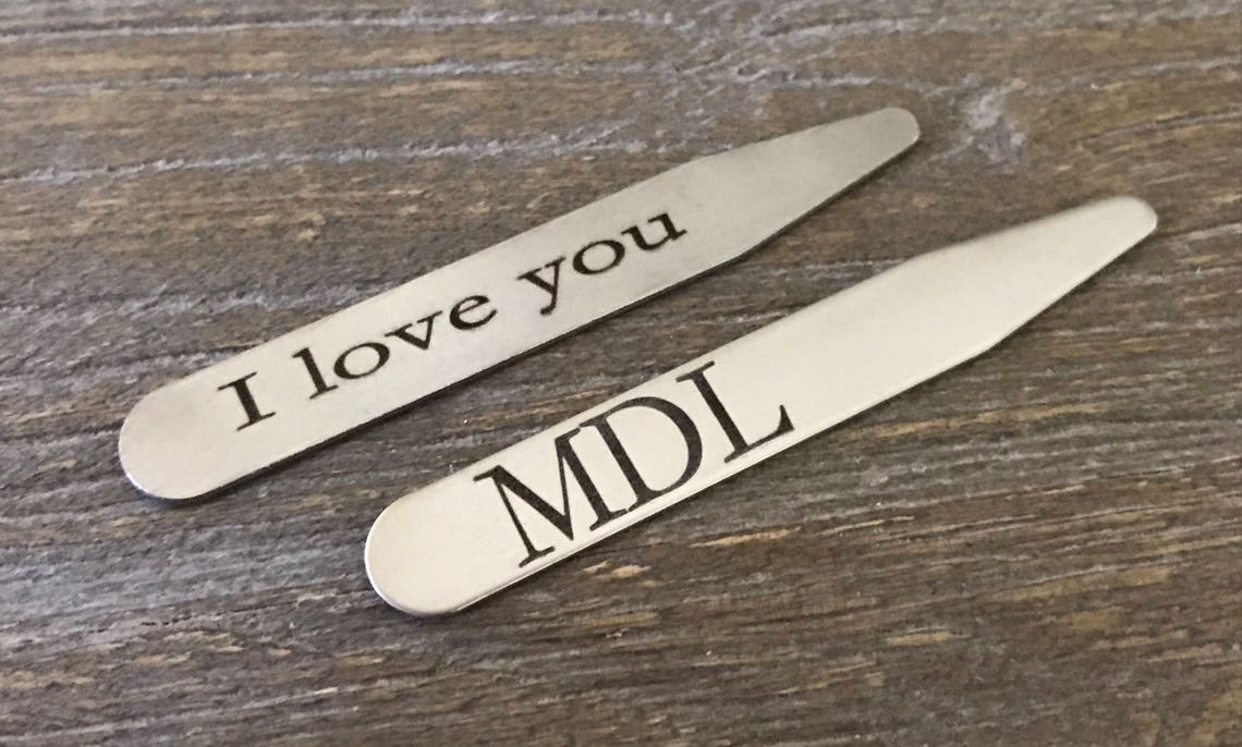 Personalized Collar Stays Engraved Collar Stays Shirt Etsy