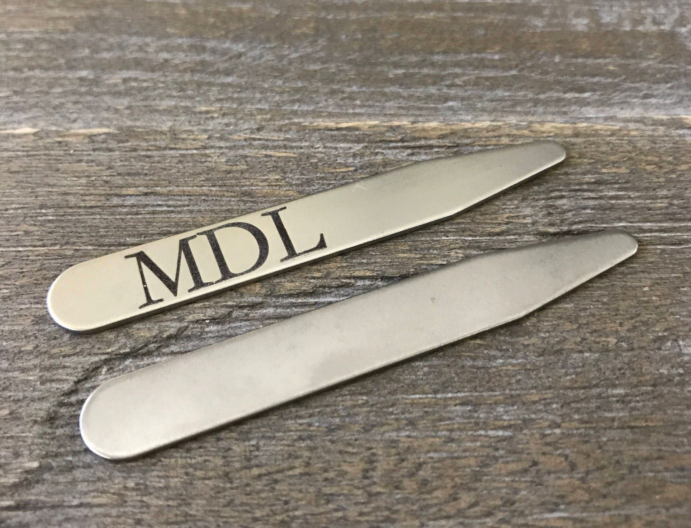 Personalized Collar Stays Engraved Collar Stays Shirt Etsy