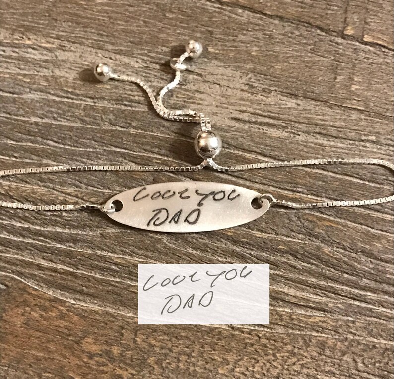 Handwriting Bracelet Handwritten Bracelet Silver Engraved Etsy