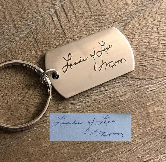 handwriting engraved keychain