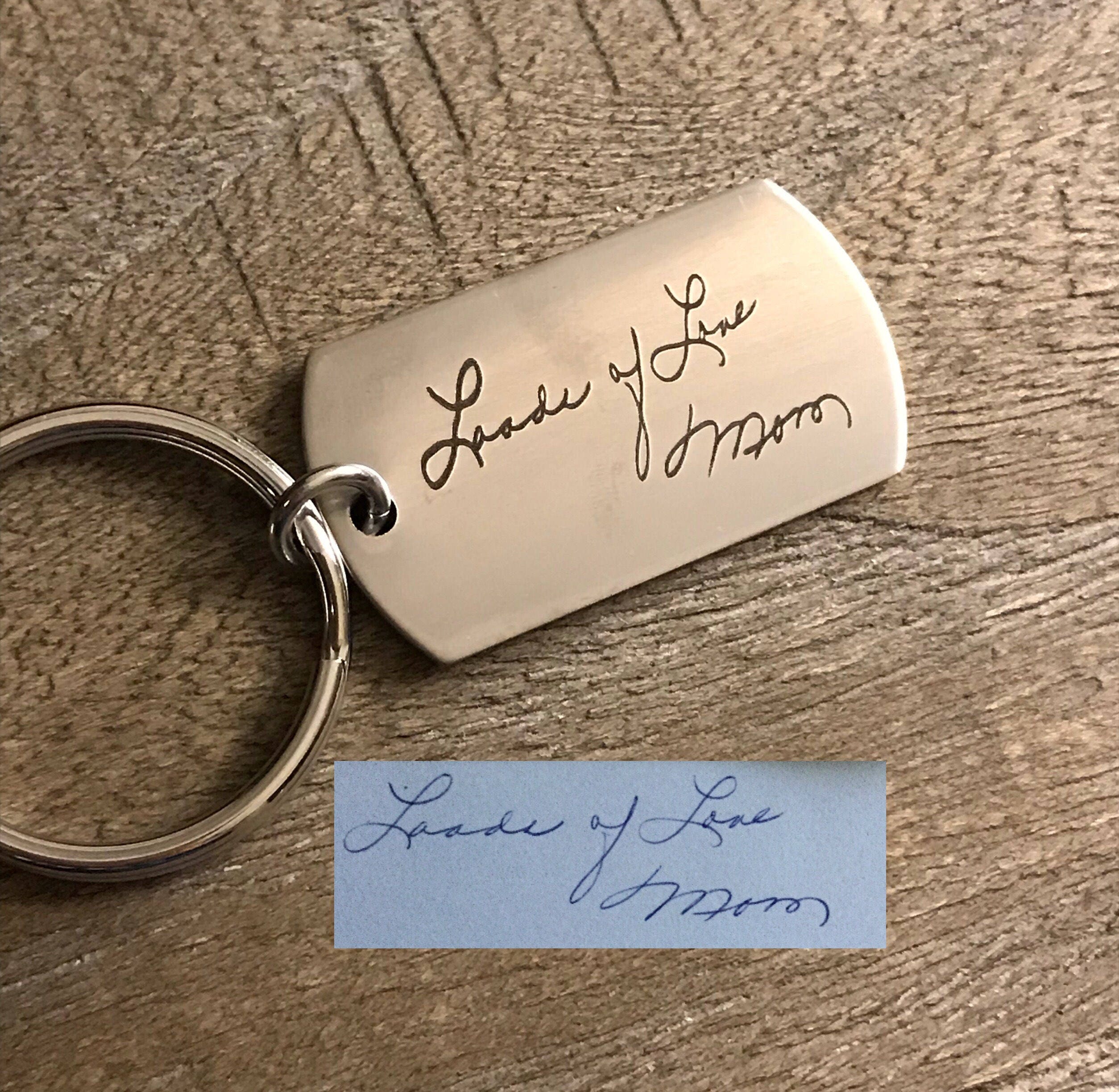 Personalized shop handwriting keychain