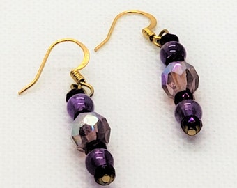 Amethyst Earrings. Real Gemstones. Metaphysical, Pagan, Wiccan, Spiritual, Witchcraft