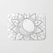 Mandala Bath mat Custom Bathroom Decor Design Set Boho Pattern shower White Zen unique art beach accessories Cute Gift Floral Doodle Nature 