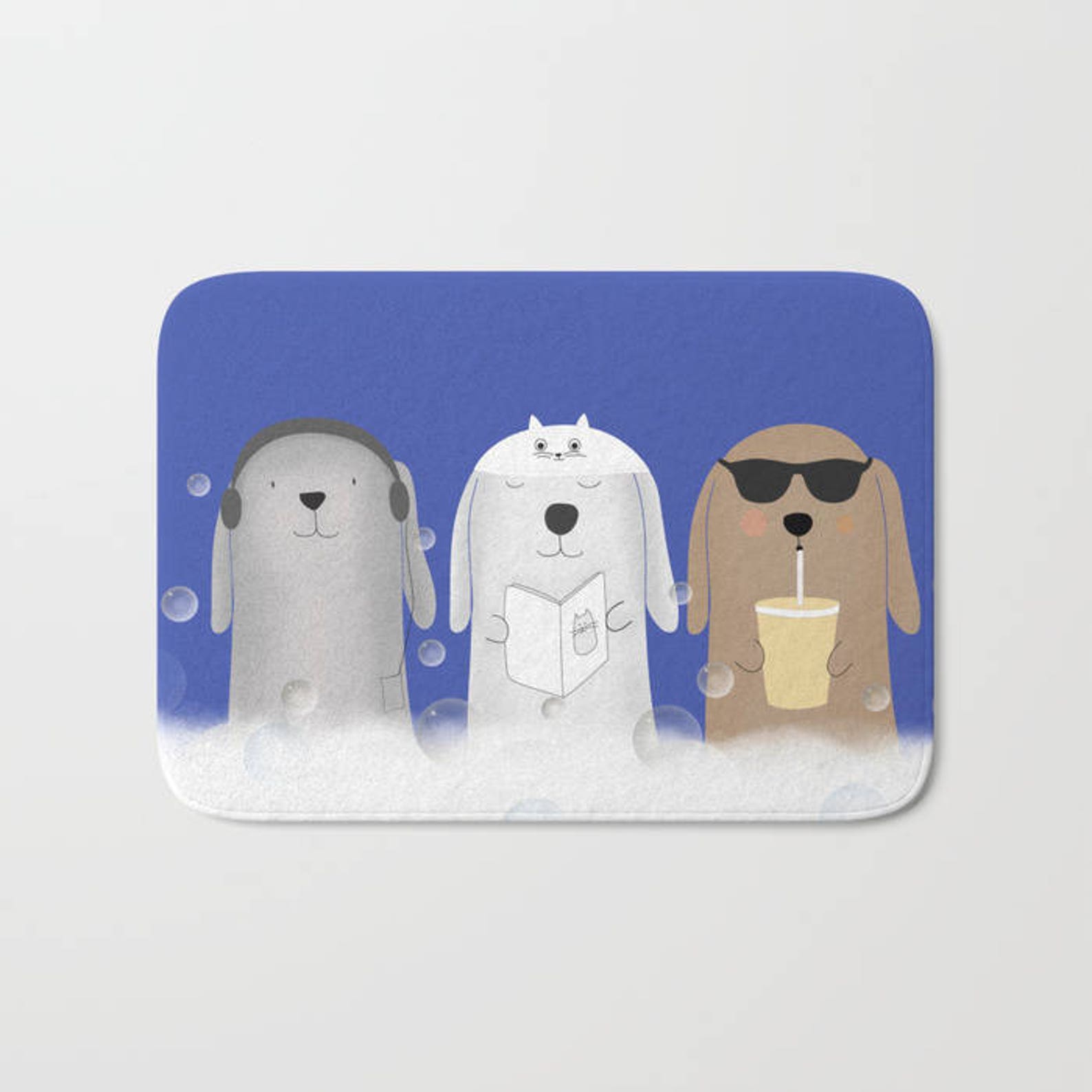 Funny Dogs Bath Mat Bathroom Rugs Decor Cute Custom Small Etsy