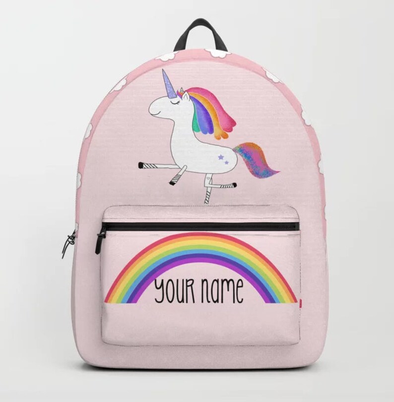 Personalised Kids Backpack Any Name Unicorn Girl Childrens Back To School Bag