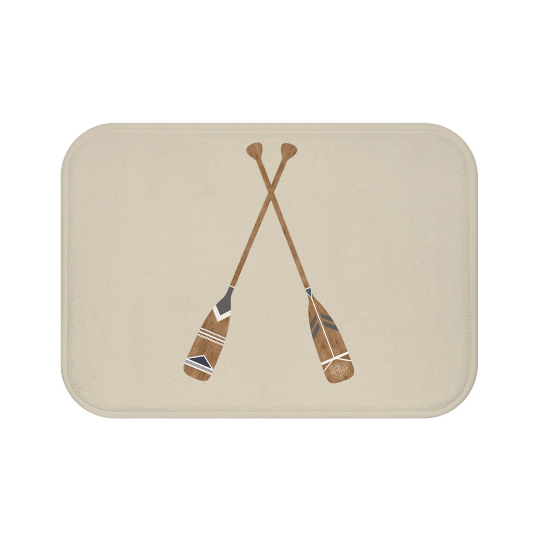 Nautical Bath Mat With Rowing Oars Design Perfect Boat Lover Etsy UK