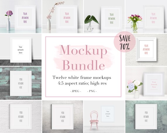 Frame Mockup Bundle White Frame Mockup 8 X 10