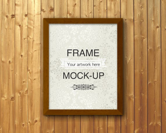 Frame Mockup Wood Background Rectangular Frame Mockup 4:5 Aspect