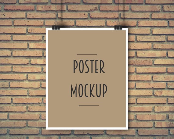 Stock Mockup Poster Artwork Photography Painting Hanging Strings Stock Mockup Poster Artwork Photography Painting Hanging Strings