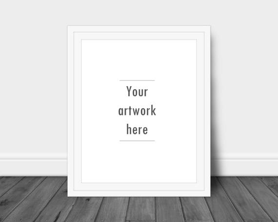 White Frame Mockup Leaning Frame Minimalist White Mockup Artwork