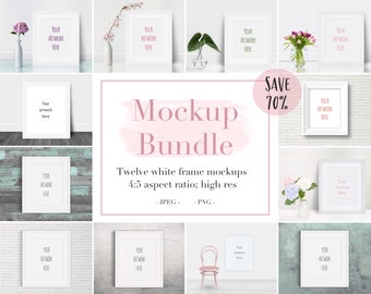 Frame mockup bundle, white frame mockup, 8 x 10, simple, styled stock, stock photograph, frames, wedding, minimalist, sale, flower, DOWNLOAD