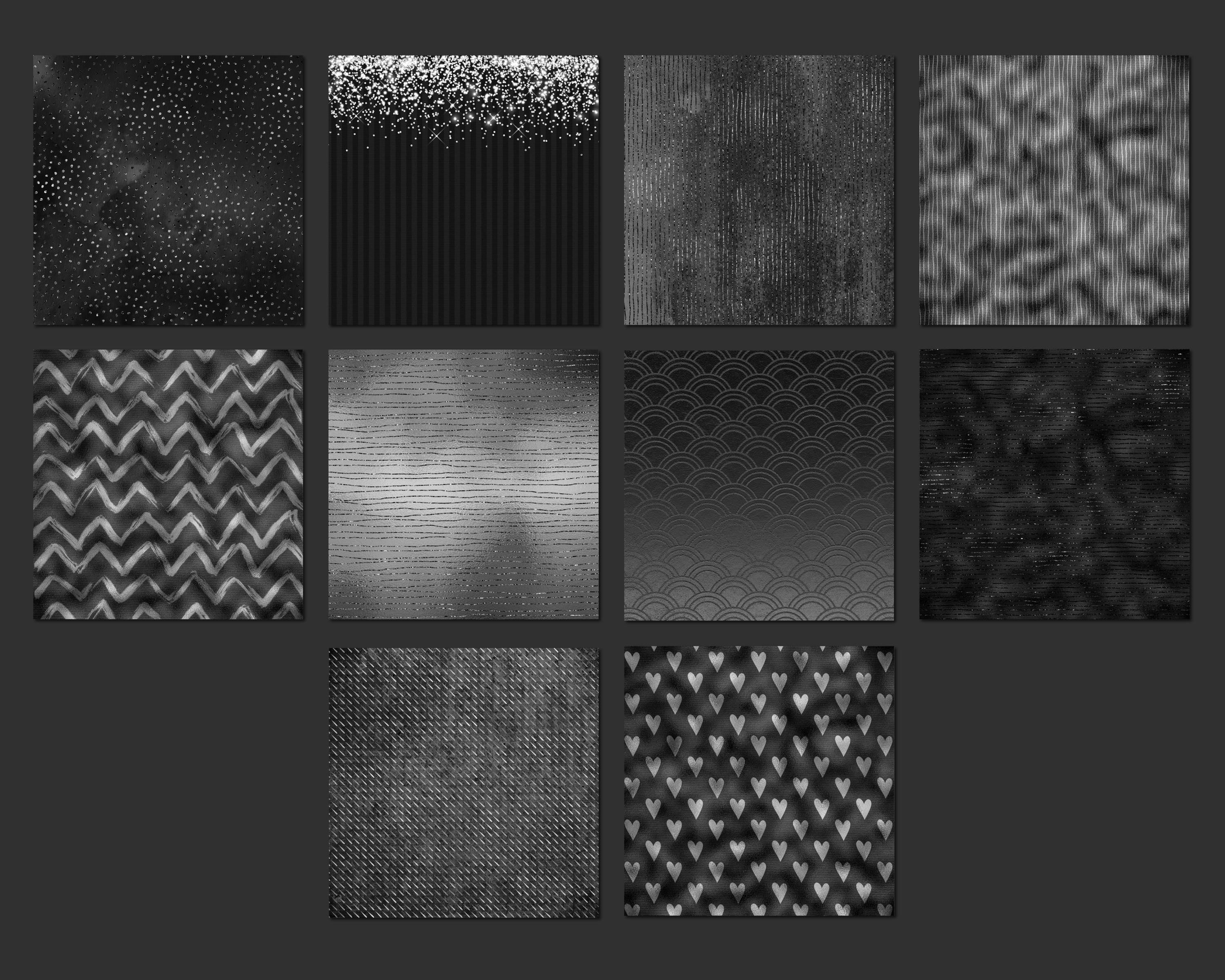 Black Digital Papers, Back Scrapbook Paper, Black Glam, Black Glitter ...
