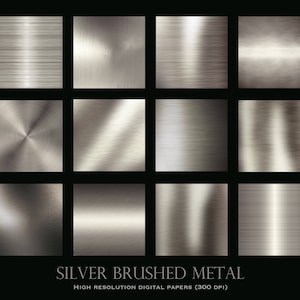 Metal plateado cepillado, hoja de plata, plata pulida, metal cepillado, texturas, fondos, papel digital, papel scrapbook, metalizado, DESCARGAR