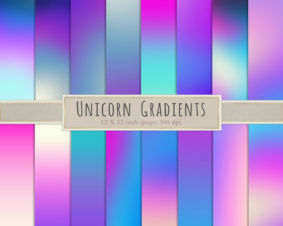 Unicorn ombre digital paper, unicorn gradients, unicorn ombre, unicorn colors, mermaid, unicorn, digital paper, scrapbook paper, DOWNLOAD