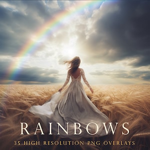 Rainbow overlays, realistic rainbow overlays, photoshop overlays, rainbow clouds, overlays, double rainbow, sun burst, lens flare, DOWNLOAD