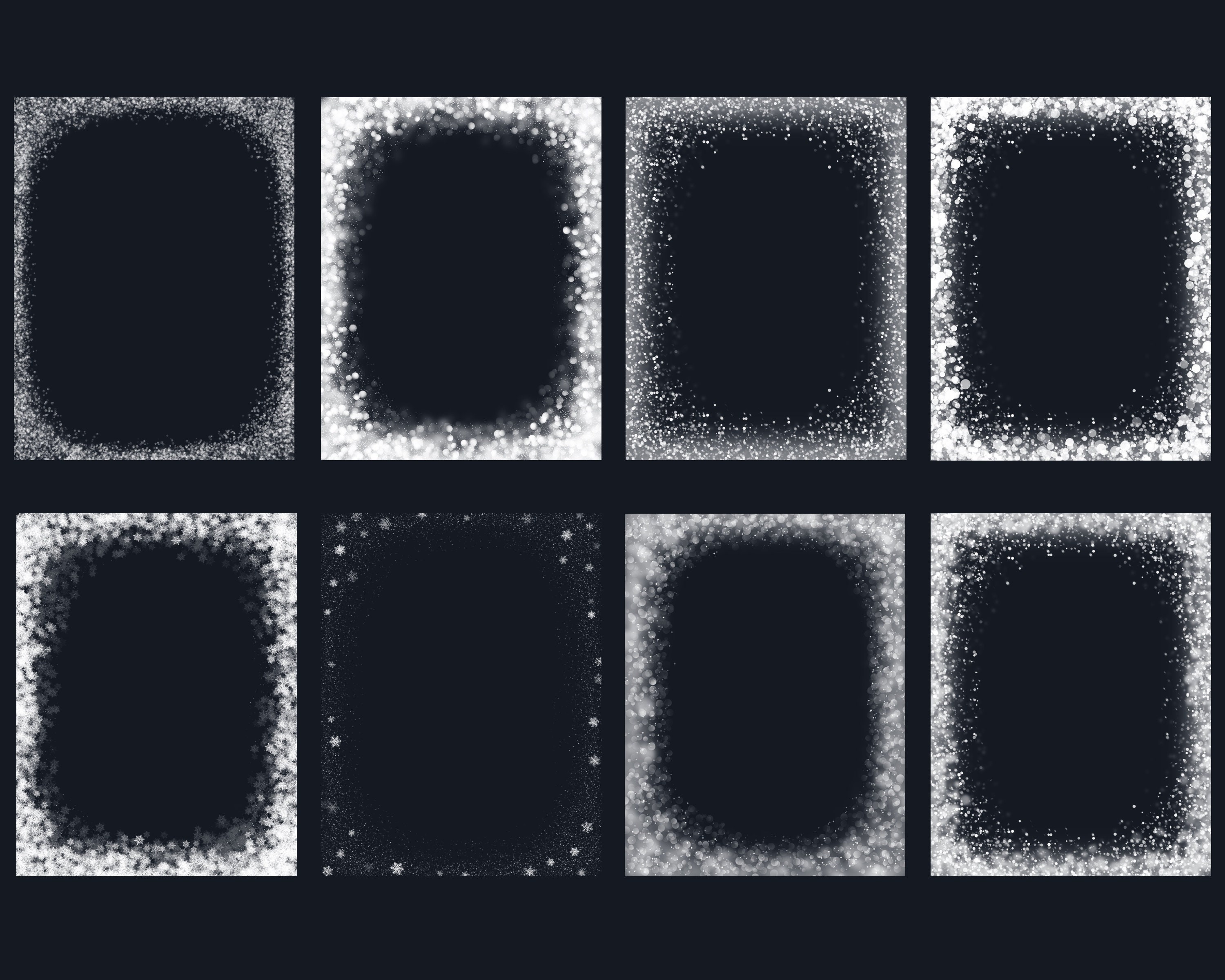 Snow Border Css Snow Digital Border, Christmas Overlays, Snow Frame, Border, Frames ...