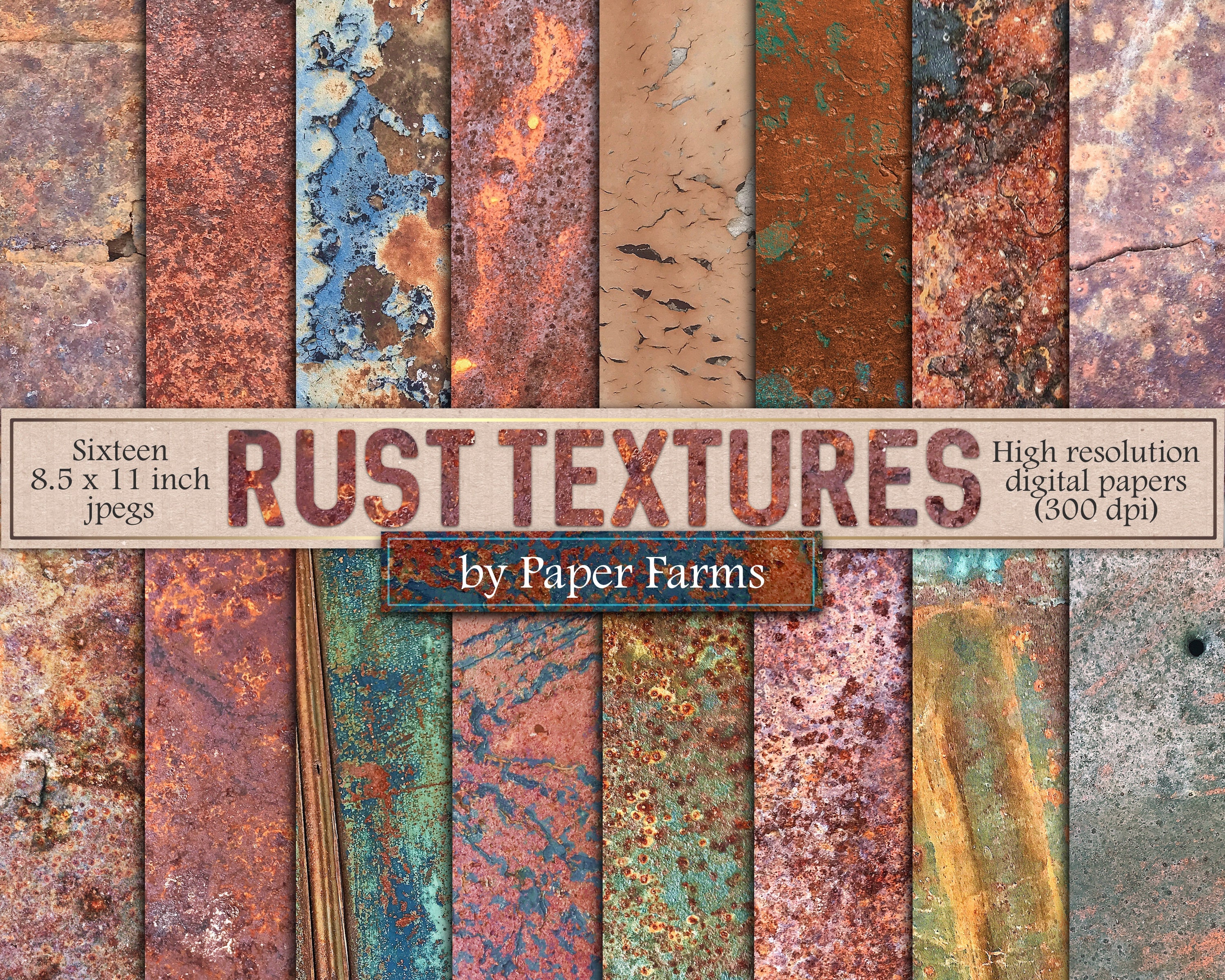 Rust Digital Paper Rust Scrapbook Paper Printable Rust Etsy