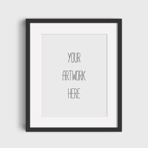 Simple frame mockup, simple mockup, minimalist mockup, black frame, white background, styled stock, white mat, white mount, 8x10, DOWNLOAD