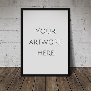 Maqueta de marco A4, maqueta de marco de la serie "A", A4, A3, A2, A1, A0, marco digital, listado de Etsy, rústico, vintage, maqueta de marco, negro, DESCARGAR