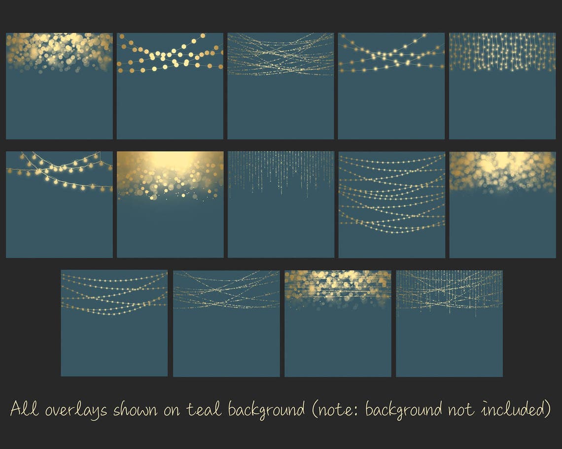 Gold Light Clipart Gold String Lights Clipart Gold Light Etsy