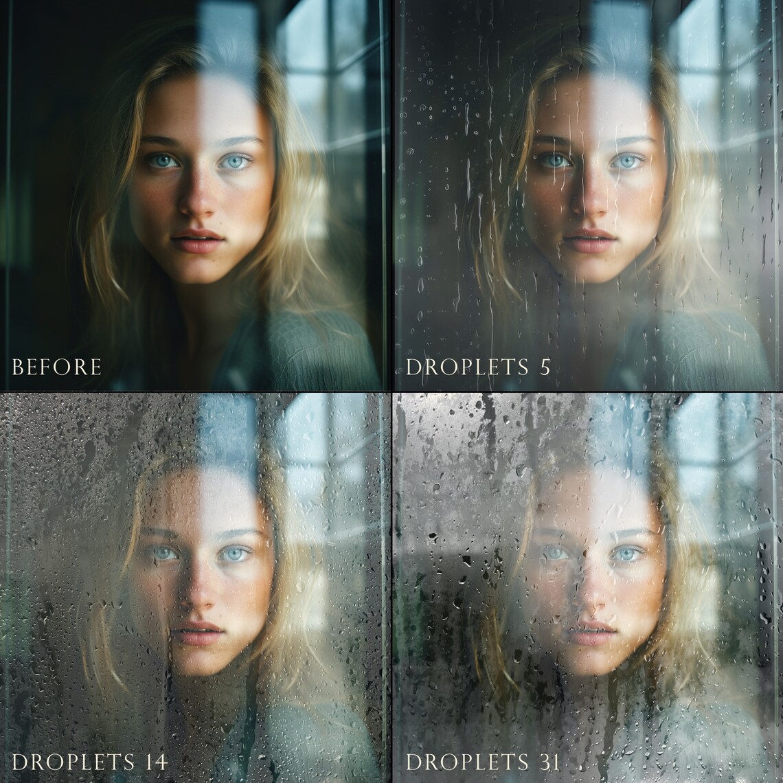 Window Rain Drops Overlays, Shower Overlays, Window Droplet Overlays ...