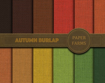 Fall burlap digital paper, Autumn burlap digital paper, Fall colors digital paper, Digital scrapbooking