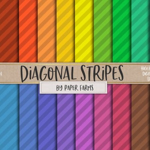 Diagonal stripes digital paper, diagonal stripes scrapbook paper, striped, stripes, two-tone, rainbow, backgrounds, patterns, DOWNLOAD