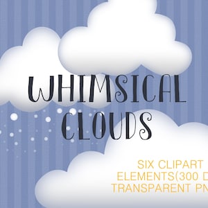 Clouds clipart, snow clouds, rain clouds, whimsical, stylized, cloud, clouds, illustrations, clip art, clipart, overlay, scrapbook, DOWNLOAD