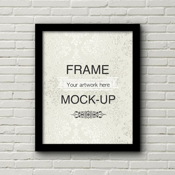 Black frame mockup, poster mockup, 8x10, 4x5, 16x20, inches, styled stock, etsy listing mockup, mockup for art, brick, digital, DOWNLOAD