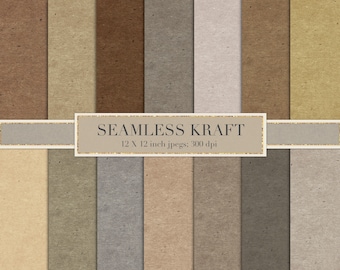 Seamless kraft paper, textured paper, tileable, neutral, digital paper, textures, scrapbook paper, backgrounds, craft, brown, grey, DOWNLOAD