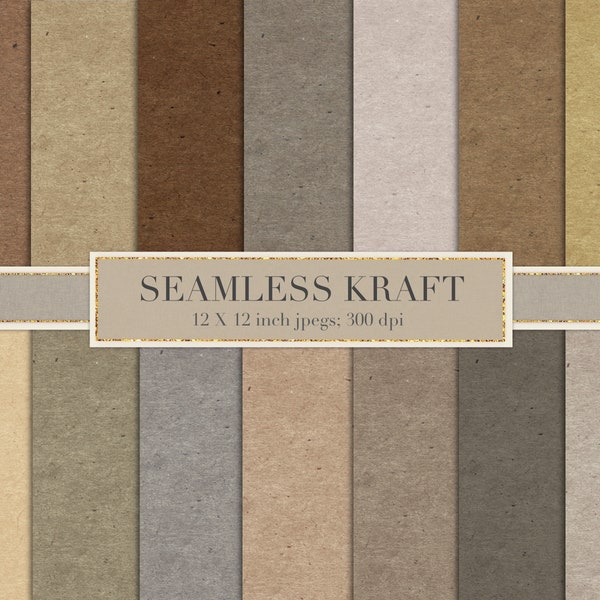 Seamless kraft paper, textured paper, tileable, neutral, digital paper, textures, scrapbook paper, backgrounds, craft, brown, grey, DOWNLOAD