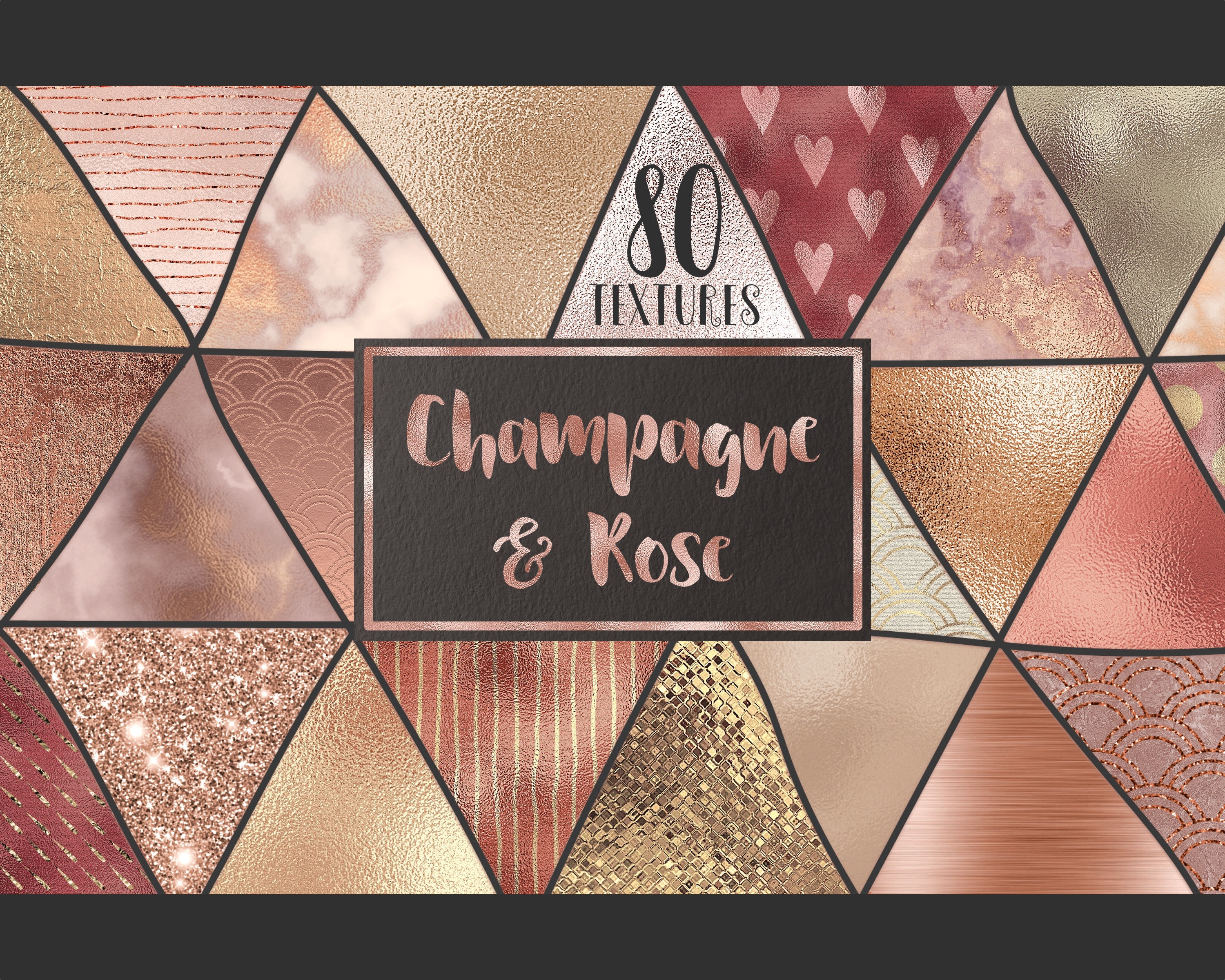 Rose Gold Champagne Digital Paper Textures Pattern 