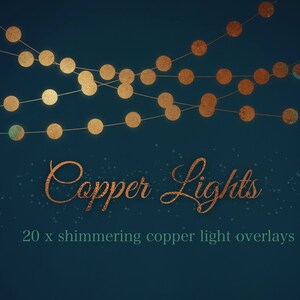 Koperen lichten, strijkers lichten overlay, koperen patina, verroeste koper, geborsteld koper, transparante overlay, fairy lichten, metallic, DOWNLOAD