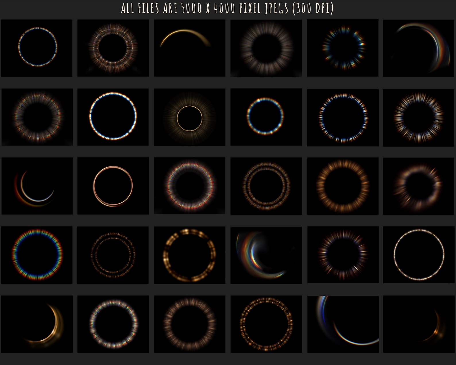 Ring Lens Flare Overlay Rainbow Lens Flare Ring of Fire Etsy