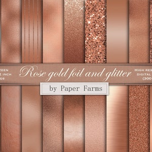 Rosegold digitales Papier, Rosegold Folie digitales Papier, Rosegold Scrapbookpapier, Rosegold Glitzer, Rosegold Folie digitales Papier, Hochzeit