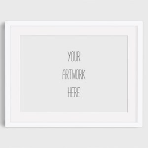 White landscape frame mockup, artwork mockup, A series, A4, A2, A1, A0, white frame, mock-up, frame mockup, transparent PNG, easy, DOWNLOAD