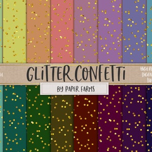 Gold confetti digital paper, gold confetti scrapbook paper, glitter confetti, gold confetti, gold dots, background, commercial use, DOWNLOAD