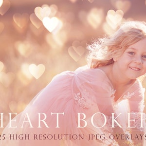 Herz Bokeh Overlays, Valentinstag Overlays. photoshop overlays, bokeh, overlay, liebesherz, rosa herzen, goldene herzen, unscharf, DOWNLOAD