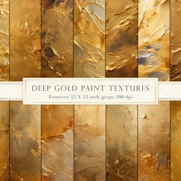 Gold paint textures, painted gold, digital paper, scrapbook paper, shabby, vintage, distressed, thick gold, gold leaf, gold foil, DOWNLOAD