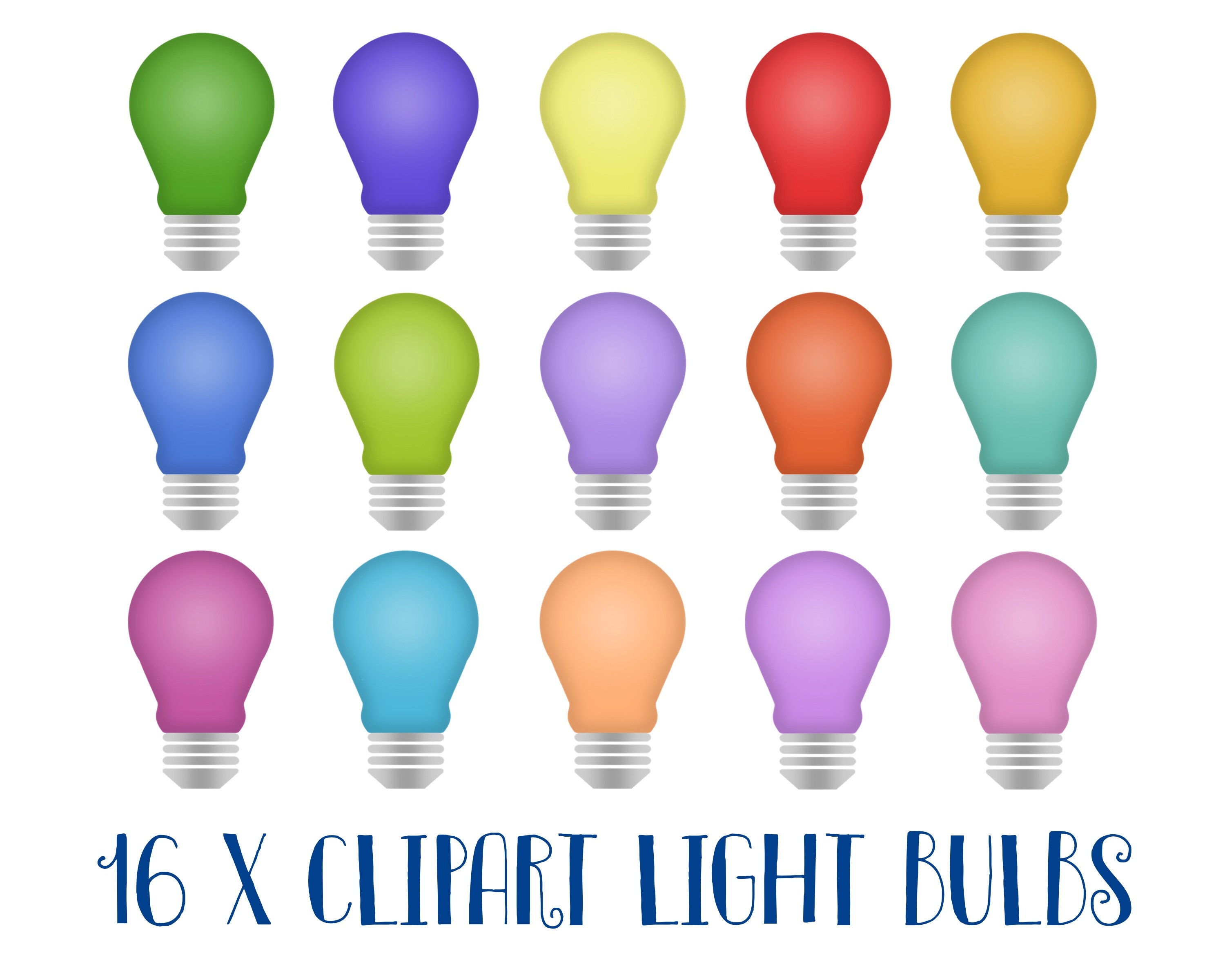 Clipart Light Bulbs, Colored Light Bulbs, Light Bulb, Glowing Light ...