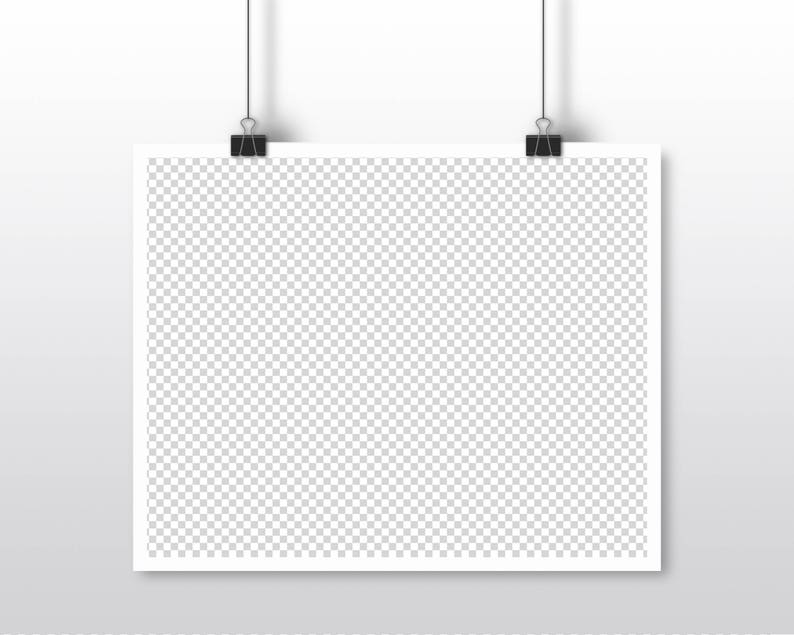 Horizontal Poster Mockup Paper Clips Hanging Mockup Etsy Sweden