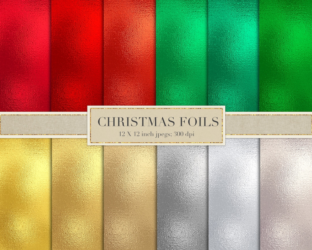Christmas Textures, Christmas Foil, Metallic Foil, Digital Paper, Scrapbook Paper, Christmas