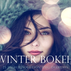 Winter bokeh overlays, bokeh overlays, Photoshop overlays, seasonal, commercial use, blue bokeh, pale bokeh, snow bokeh, lights, DOWNLOAD
