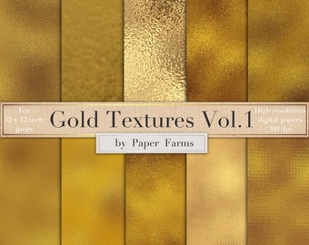 Gold foil digital paper, gold foil scrapbook paper, gold foil textures, gold, textures, foil, metal, metallic, digital paper, DOWNLOAD