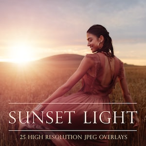 Sunset overlays, sunlight overlays, sunset  light, golden light, sun beams, sun rays, Photoshop overlays, pink, dusk overlay, gold, DOWNLOAD