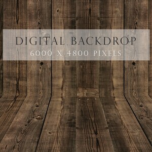 Pode incluir: Um cenário digital com uma parede e um chão de madeira rústica. O cenário tem 6000 x 4800 pixels.
