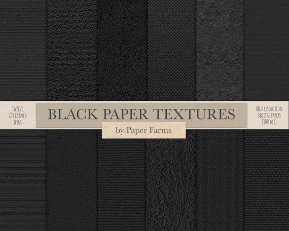 Black Paper Textures, Dark Paper Textures, Textured Paper, Black, Dark,  Canvas, Burlap, Ribbed, Digital Paper, Scrapbook Paper, DOWNLOAD 