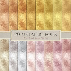 Digitales Papier, Metallfolien, rosegold, gold, silber, kupfer, Folie, Scrapbookpapier, metallic, Metall, glänzend, bronze, Texturen, DOWNLOAD